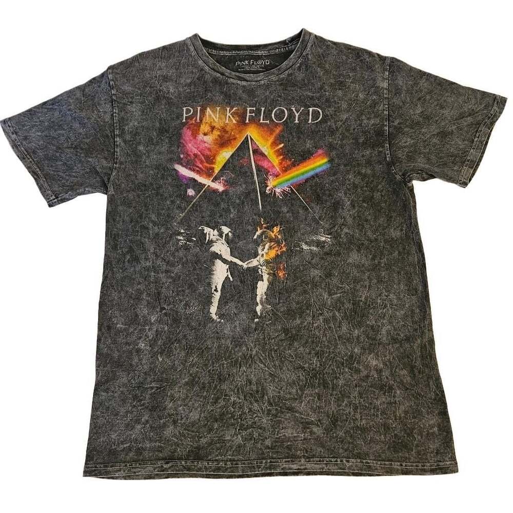 Pink Floyd Dark Side of the Moon Astronauts Graphic Acid Wash T- shirt L